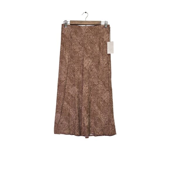 NWT A New Day Brown Snake Print A-Line Skirt Womens M - Picture 1 of 7
